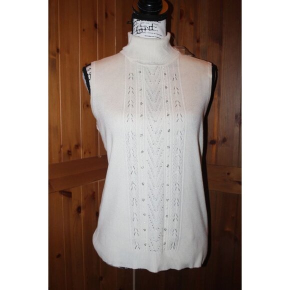 Requirements Sleeveless Turtle Neck with Crystal and Beaded Accents NWT Size XL - Picture 2 of 10